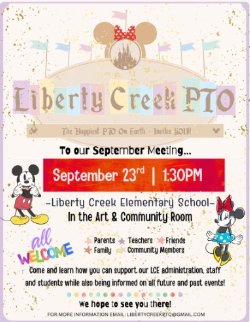 Liberty Creek PTO Meeting 1:30pm